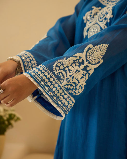 Blue Jasmine – Dori Embroidered A-Line Suit Set